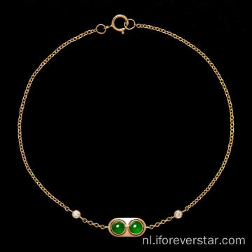 Pure groene transparante ijzige jadeietarmband